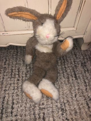 Vintage 1987 Boyd’s Bunny Rabbit Plush Gray/brown Handmade Retired