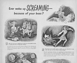 1945 Royal Typewriters Vintage Print Ad Ever Wake Up Screaming Because Of Boss