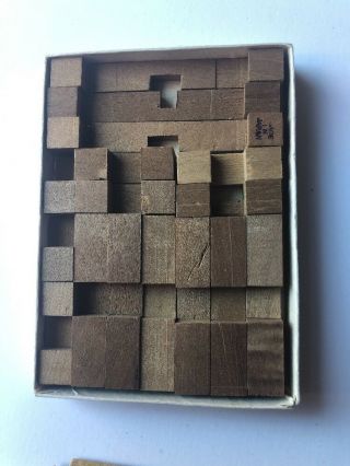 Vintage MIYAKO Wooden Puzzle Tiny Miniature Small Box JAPAN Toy Design Sheet 2