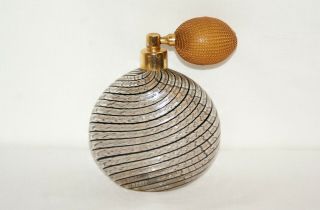 Vintage Art Deco Two Color Swirled Glass Perfume Atomizer (2492)