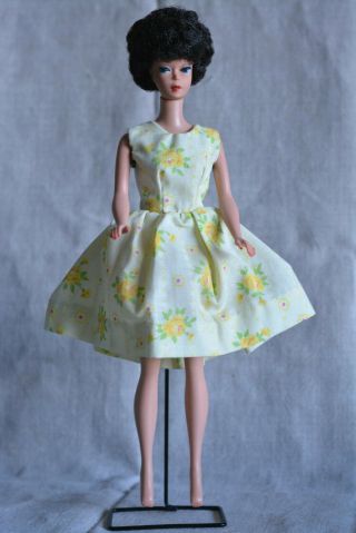 Vintage Barbie Handmade Yellow Roses Dress,  60s