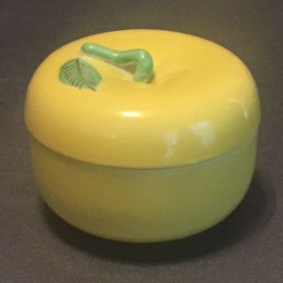 Vintage Yellow Apple Covered Dish Bowl Hand Painted Porcelain Japan Fruit