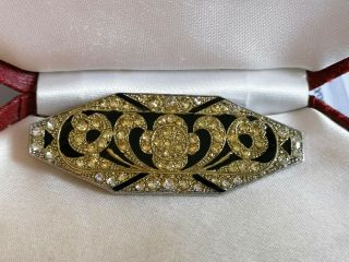 Vintage Jewellery stunning quality Pierre Bex crystal & enamel Art Deco brooch 3