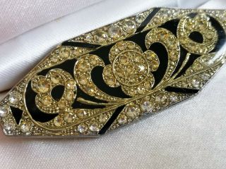 Vintage Jewellery stunning quality Pierre Bex crystal & enamel Art Deco brooch 5