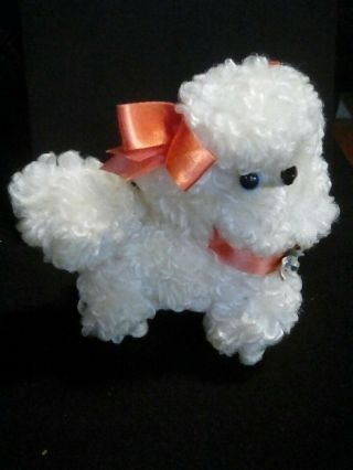 Vintage Cream/off White Curly Hair Poodle Stuffed Animal Plush Toy Dog 6 "