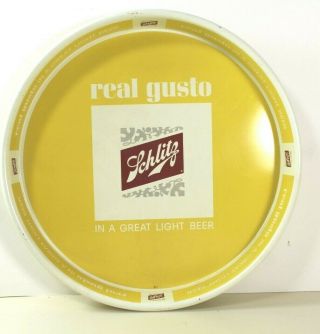 Vintage 1965 Schlitz Beer Tray Milwaukee Real Gusto In A Great Light Beer