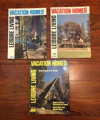 Vtg 1971/72 Leisure Living Vacation Homes 3 Issiues Floor Plans Decor Products