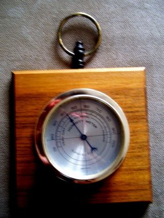 Vintage Springfield Humidity Meter With Wood Base