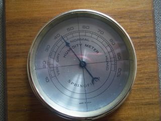 Vintage Springfield Humidity Meter With WOOD BASE 2