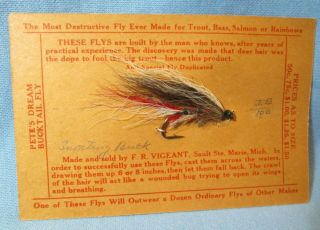 Salmon Fishing Fly Hand Tied Bait Lure - Snorting Buck Vintage Fish Sporting