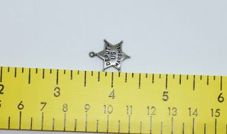 Vintage Estate Sterling Silver Deputy US Marshal Badge Charm for Bracelet 5/8 