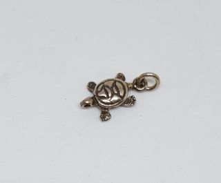 Vintage Estate Sterling Silver Turtle Charm Jewelry For Bracelet 3/4 "
