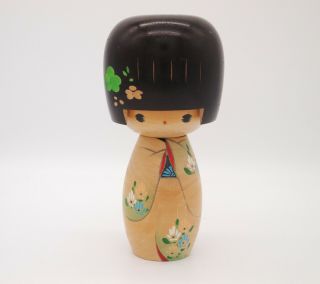 5.  9inch Japanese Vintage Wooden Sosaku Kokeshi Doll / Cute Kimono Girl