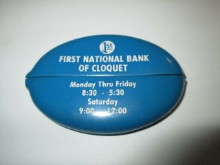 Vintage Quikoin Squeeze Coin Holder Advertising First National Bank Of Cloquet