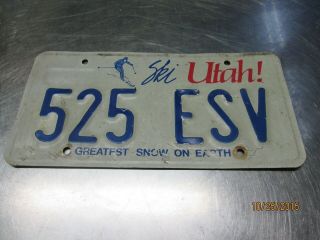 Vintage Ski Utah State License Plate Greatest Snow On Earth Red,  White&blue