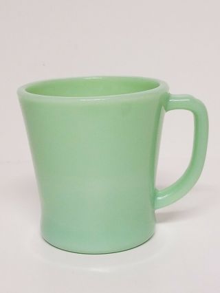 Vintage Fire King Glass Jadeite Coffee Mug Cup D Handle Oven Ware.