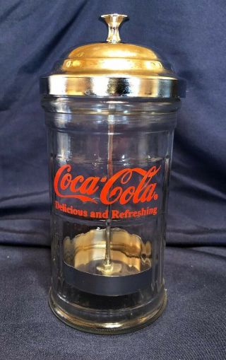 1992 Coca Cola Dispenser Straw Holder - Vintage Retro Diner Cafe Coke Glass