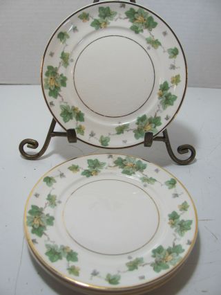 Vintage Pope Gosser China American Ivy Set Of 5 Bread & Butter Plates
