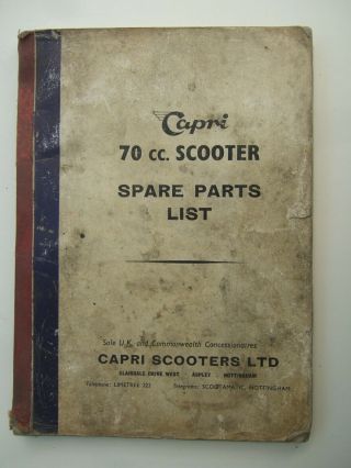 Vintage Capri 70 Cc Scooter Parts List