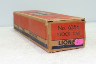 Vintage 6356 - 20 Empty " Box Only " Stock Car,  Lionel O Gauge 8 - 129