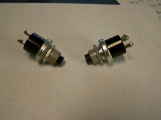 2 Vintage Grayhill Push Button Switch,  Red - Black Momentary Contact,  Spst,  T9 - 7