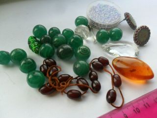 Vintage Art Deco Jewellery Making Beads Cherry Bakelite Glass Amber ? Pendant