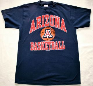 University Of Arizona Wildcats Basketball Vintage Tultex T - Shirt (adult Large)