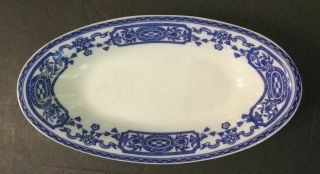 Vintage Nippon Royal Sometuke Small Oval Dish Bowl Blue & White 8 1/4”