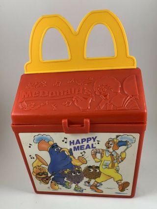 Vintage 1989 Fisher Price " Mcdonalds " Happy Meal Lunch Container Plastic Box