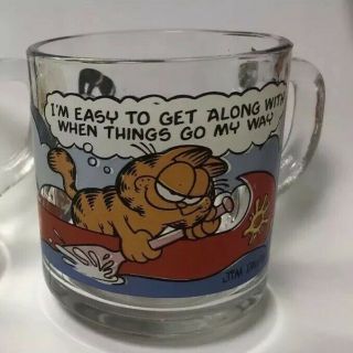 Vintage Garfield Odie Coffee Mug Mcdonald’s Vtg 1978 Clear Glass Canoe