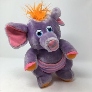 Vtg 1985 Hasbo Softies Bradley Walt Disney Wuzzles Purple Eleroo Elephant Plush