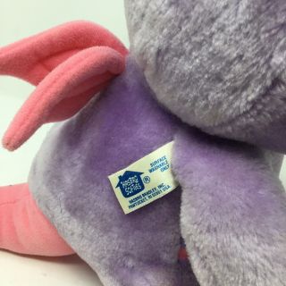 Vtg 1985 Hasbo Softies Bradley Walt Disney Wuzzles Purple Eleroo Elephant Plush 3