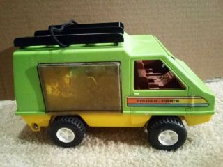 1977 Vintage Adventure People Fisher Price Green Yellow Camping Van Classic 3