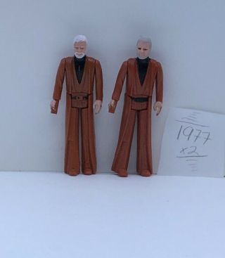 2 1977 Vintage Star Wars Ben Obi Wan Kenobi Action Figure Variants White & Gray