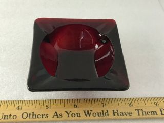 Vintage Anchor Hocking Royal Ruby Red Glass Ashtray Square 3 3/8 