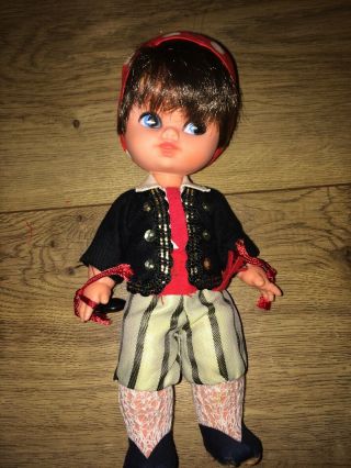 Vintage Doll 7 " Toyse,  Made In Spain,  Pirate Doll,  Plastic And Rubber