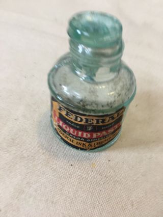 Vintage Federal Ink & Chemical Co.  Seattle Wa Liquid Past Bottle Carters 7 1/2
