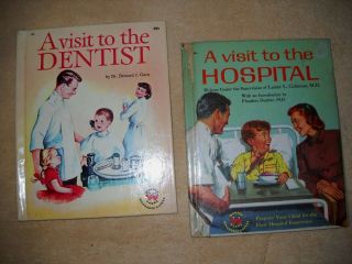 1958 A Visit To The Hospital & 1959 A Visit To The Dentist,  Vintage Wonder Books