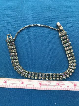 Vintage Art Deco Jewellery Rainbow Iris Bracelet (a7)