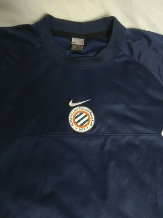 Vintage Nike Montpellier HSC Blue Football Shirt 2000s Size Xl FRANCE 2
