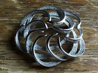 Statement Vintage Signed Sarah Coventry Cov Silver Swirl Brooch Pin Jewellery