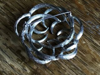 Statement Vintage Signed Sarah Coventry Cov Silver Swirl BROOCH Pin Jewellery 2
