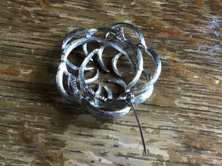 Statement Vintage Signed Sarah Coventry Cov Silver Swirl BROOCH Pin Jewellery 5