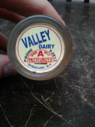 Vintage Valley Dairy Milk Bottle Cap Syracuse,  Ny