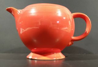 Flawed Vintage Pre - Wwii Fiestaware - Radioactive Red Orange Teapot