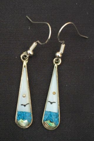Vintage 60s/70s Inlaid Earrings Made In Mexico