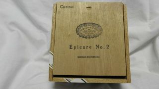 Vintage Cigar Box “epicure No.  2” Cabinet 25 Hoyo De Monterrey Flor Extrafina Box