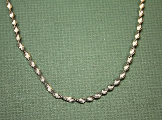 Vintage Sterling Silver 925 Chain Necklace Twisted Rope Italy Estate Gift