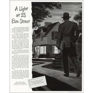 1949 York Life Insurance: Light At 28 Elm Street Vintage Print Ad