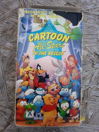 Cartoon All - Stars To The Rescue Vhs Tape Rare Vintage Anti - Drug Awareness Video
